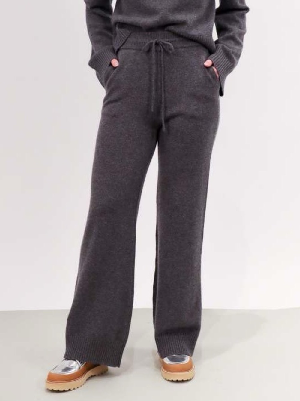 GENTLE HERD Cashmere Blend Wide Leg Pant